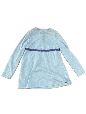 American Girl Nightgown Blue Long Sleeve sz L 14/16 Three Button Lace Detail